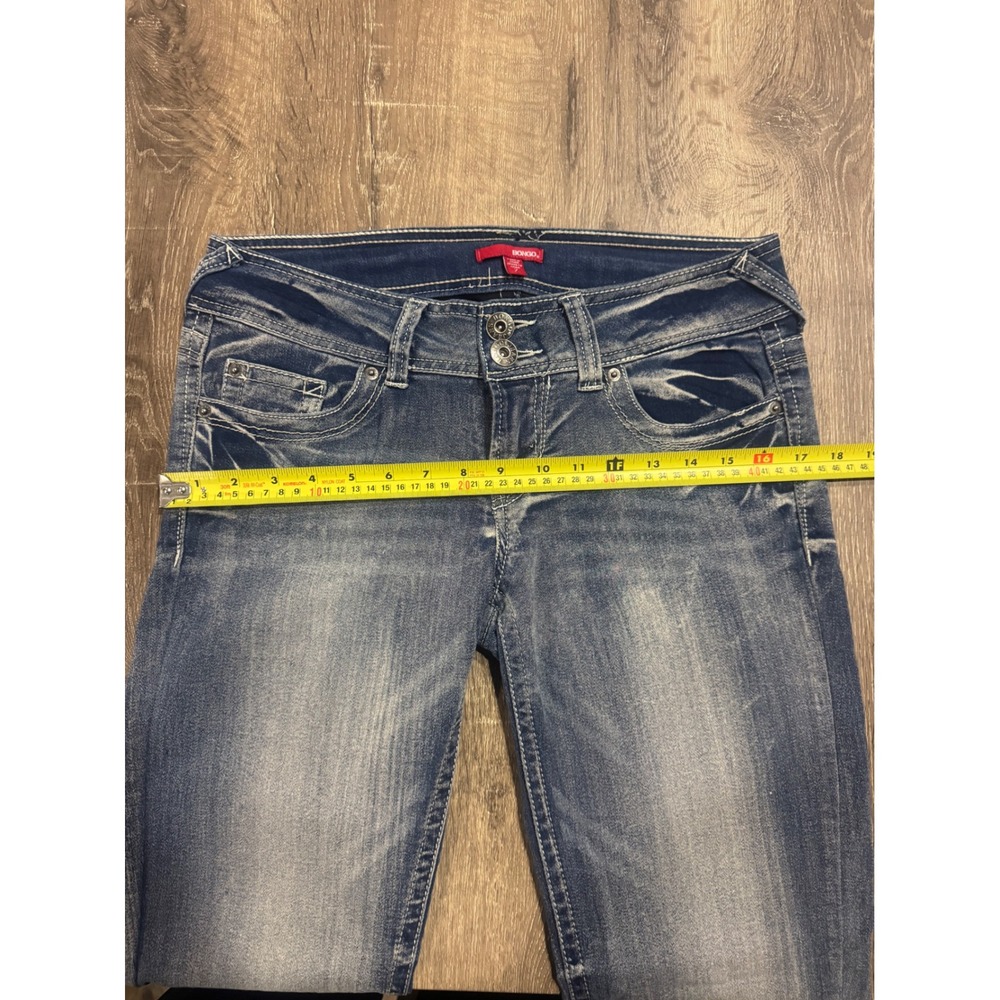 Bongo Womens Low Rise Skinny Jeans Size 7 Medium Wash Embroidered Pockets Y2K - Picture 5 of 9
